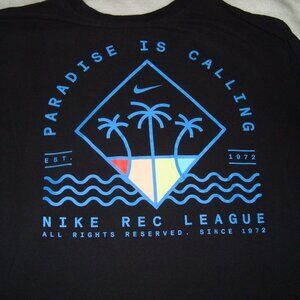 NIKE men's TEE PARADISE IS CALLING COAST TO COAST REC LEAGUE Shirt Sz. XL L/S